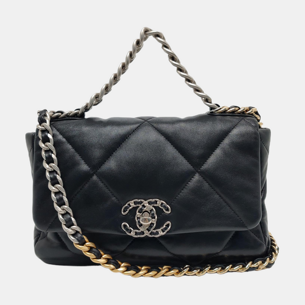 CHANEL 19 Small Quilted Lambskin Black