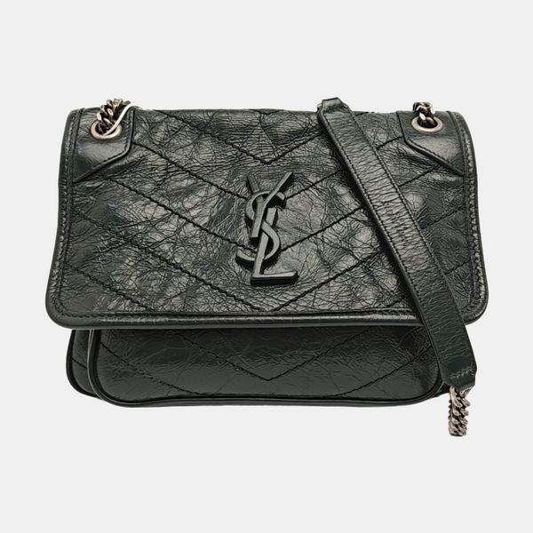 NIKI Small Chevron Calfskin Green