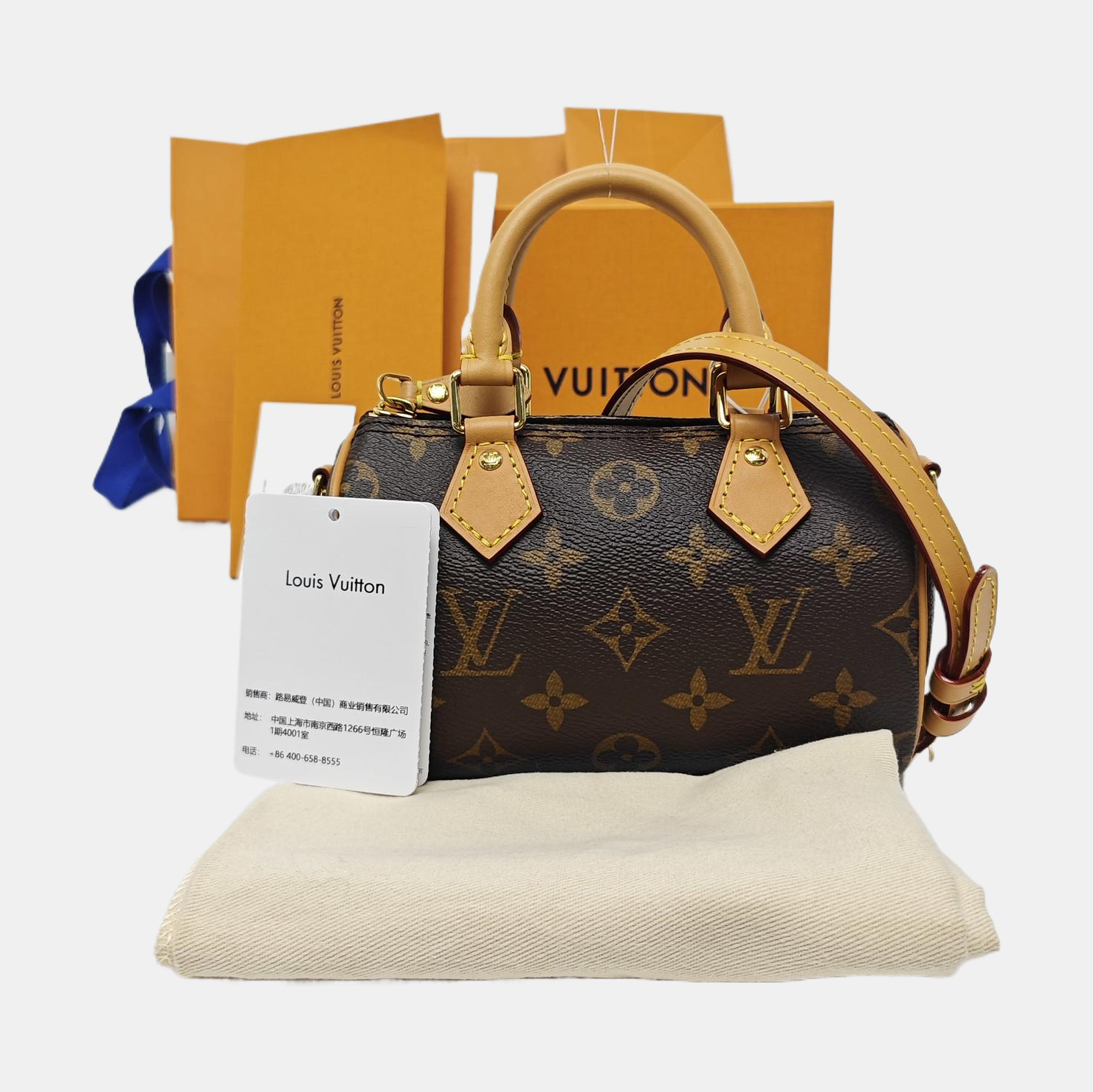 SPEEDY Nano Monogram Coated Canvas Brown