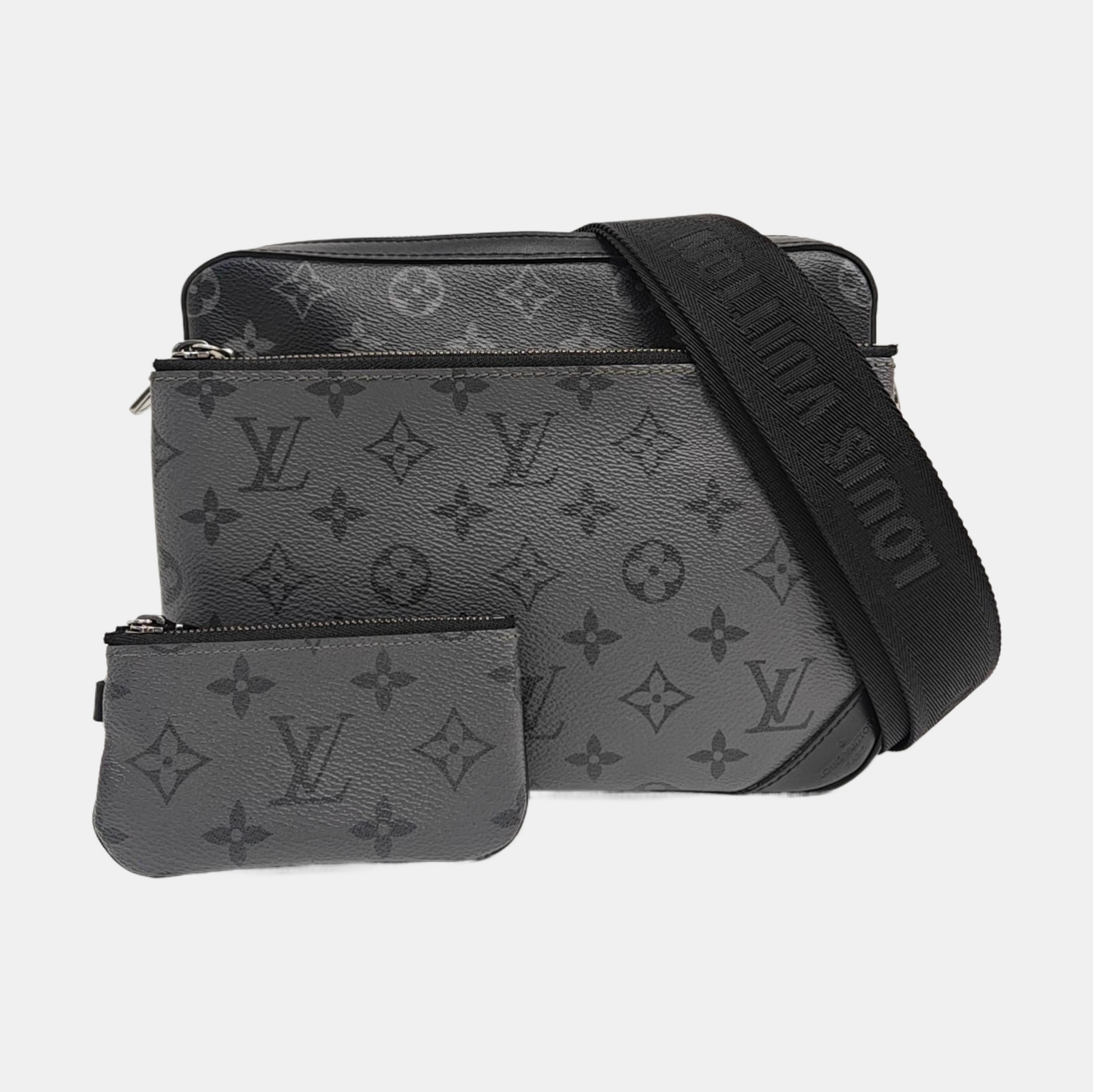 TRIO Monogram Coated Canvas Gray