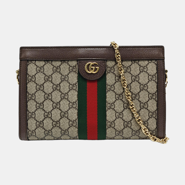 Authenticated pre-owned  Ophidia Medium Monogram Coated Canvas Beige - Shoulder Bag at Looply