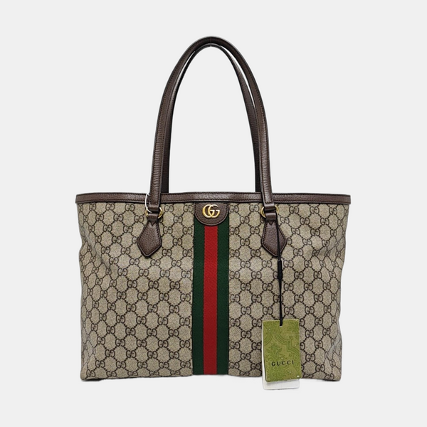Authenticated pre-owned  Ophidia Medium Monogram Coated Canvas Beige - Tote Bag at Looply