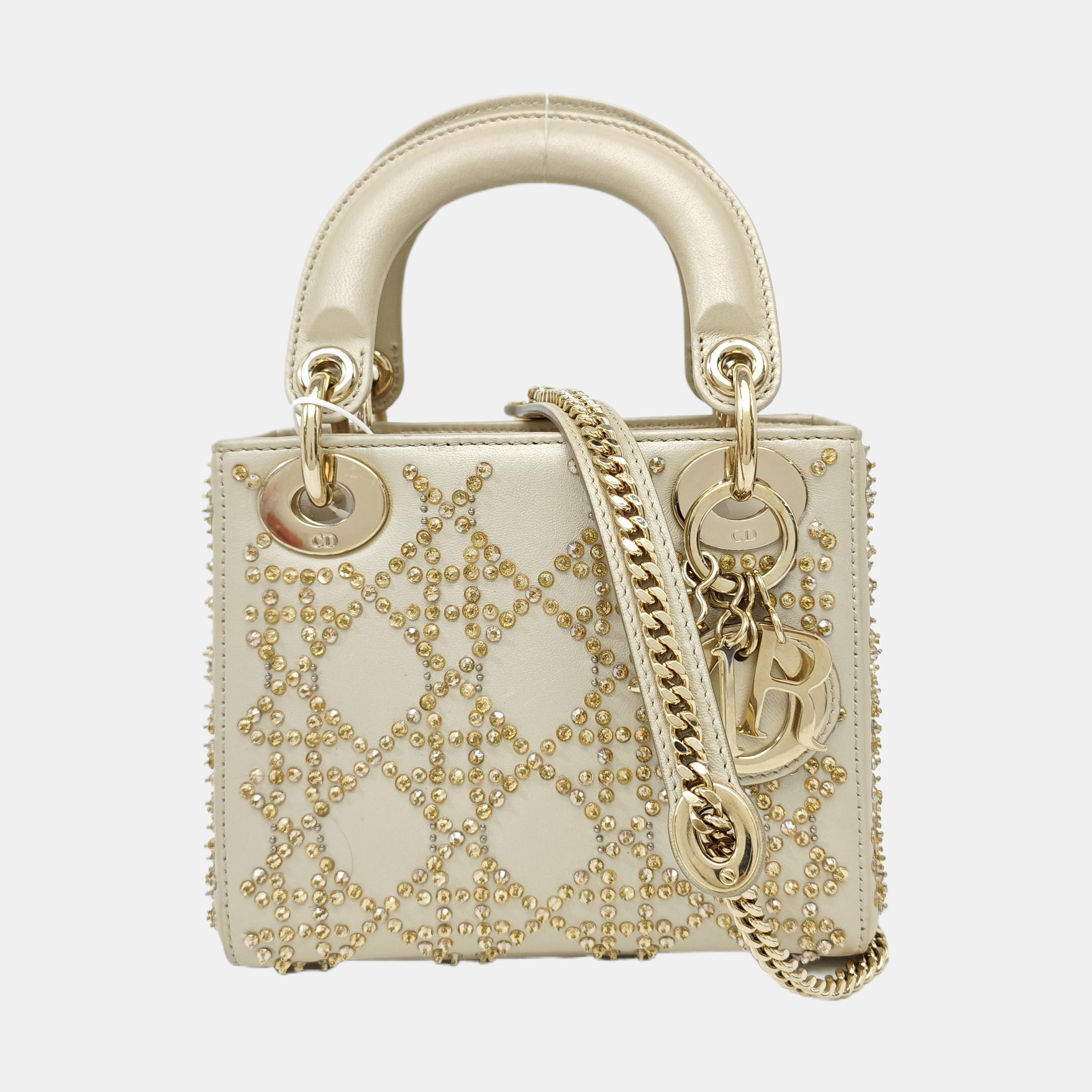Lady Dior Mini Quilted Lambskin Beige