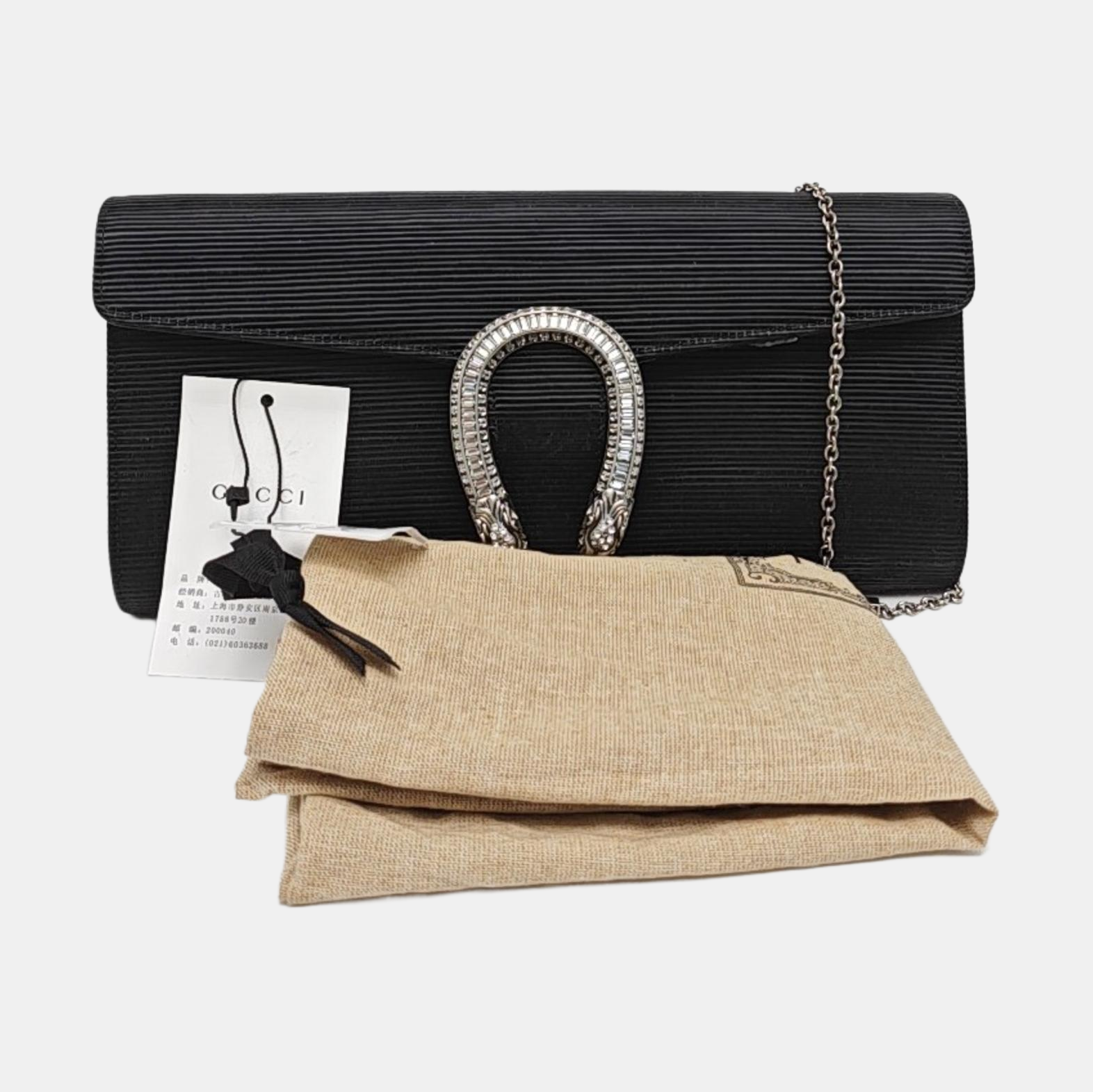 Dionysus Small Silk Satin Black