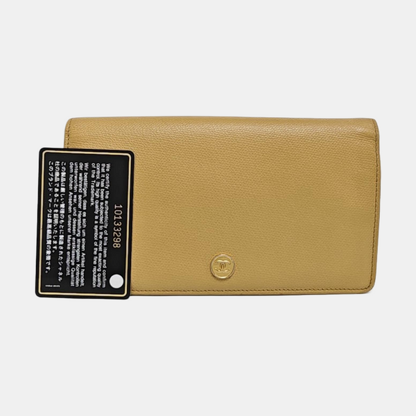 Grained Calfskin Wallet Yellow