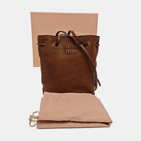 Lambskin Crossbody Bag Brown