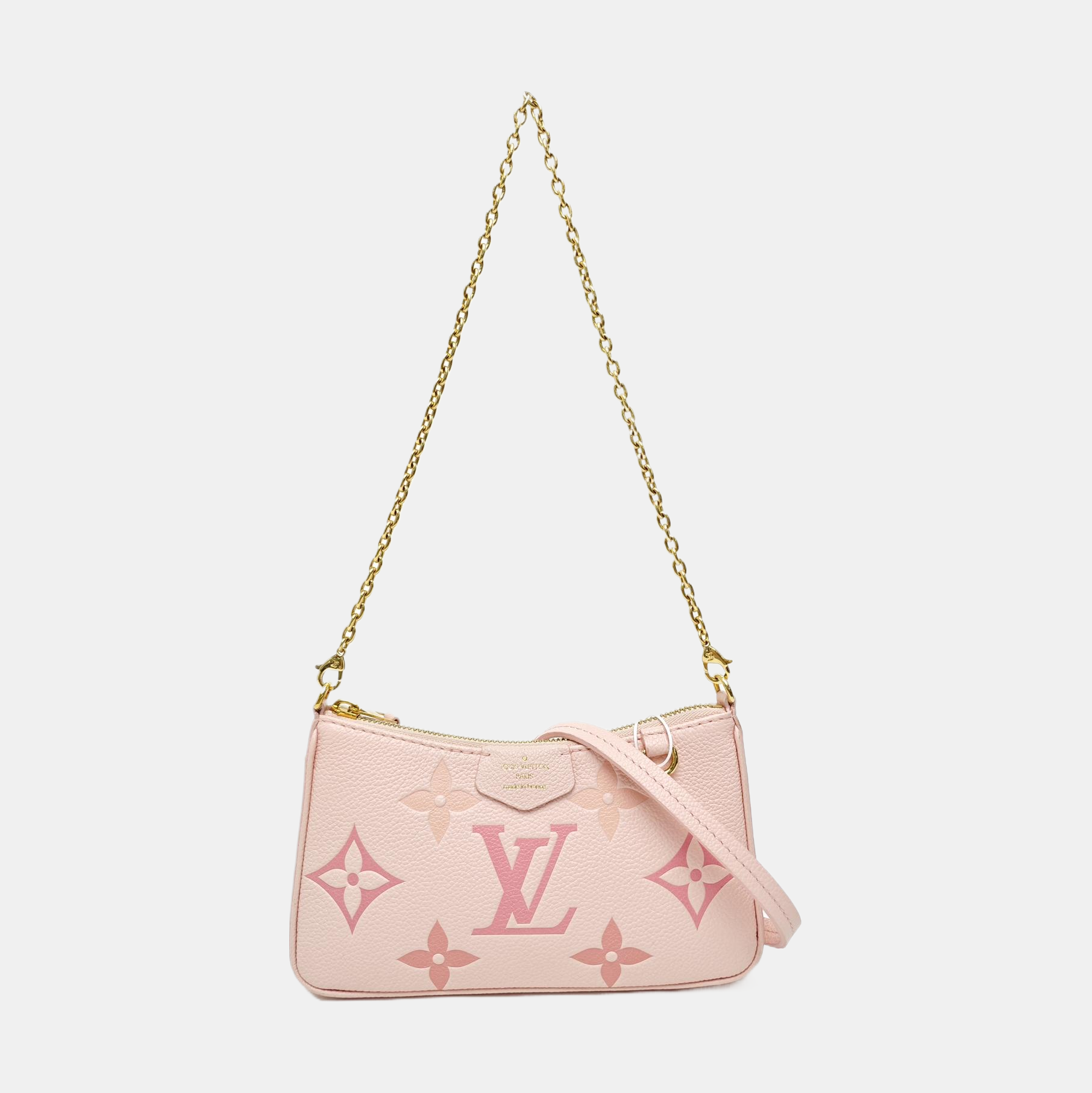 EASY POUCH ON STRAP Monogram Calfskin Pink