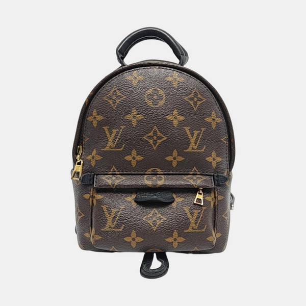Authenticated pre-owned  PALM SPRINGS Mini Monogram Coated Canvas Brown - Backpack at Looply