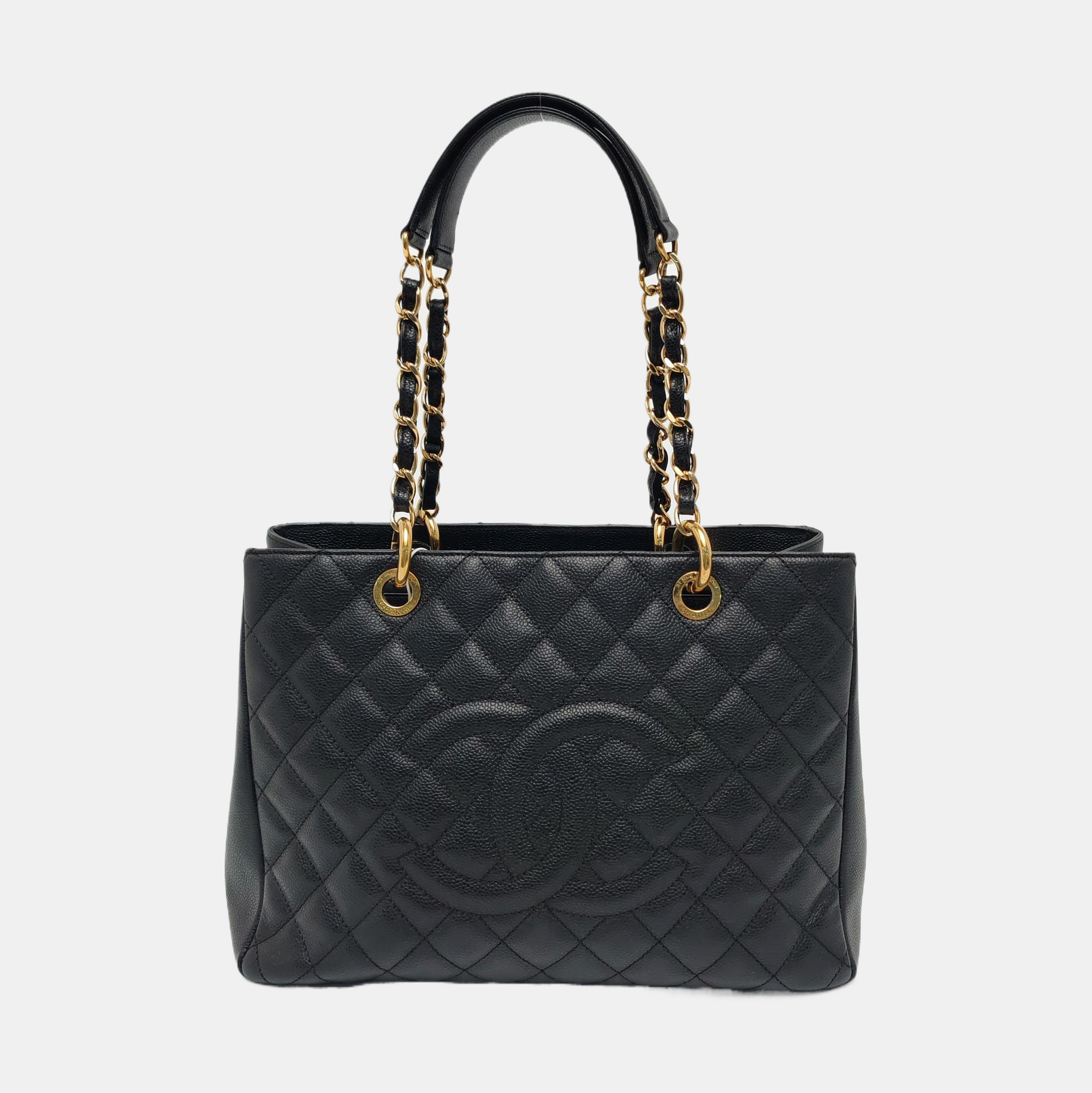 CHANEL GST Large Quilted Grained Calfskin Black