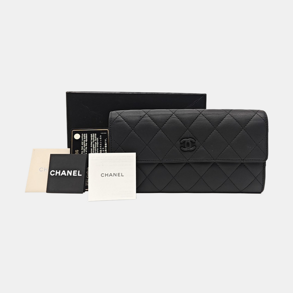 CLASSIC FLAP Mini Quilted Lambskin Black Wallet