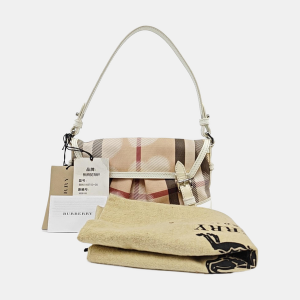 Coated Canvas Top Handle Bag Beige