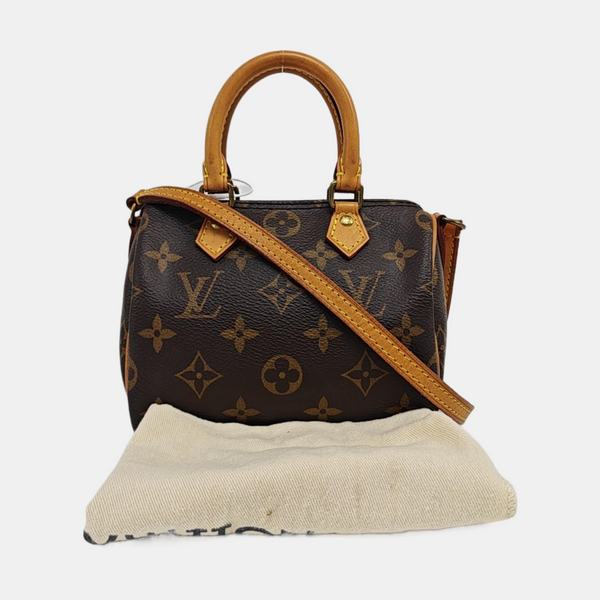 SPEEDY Nano Monogram Coated Canvas Brown