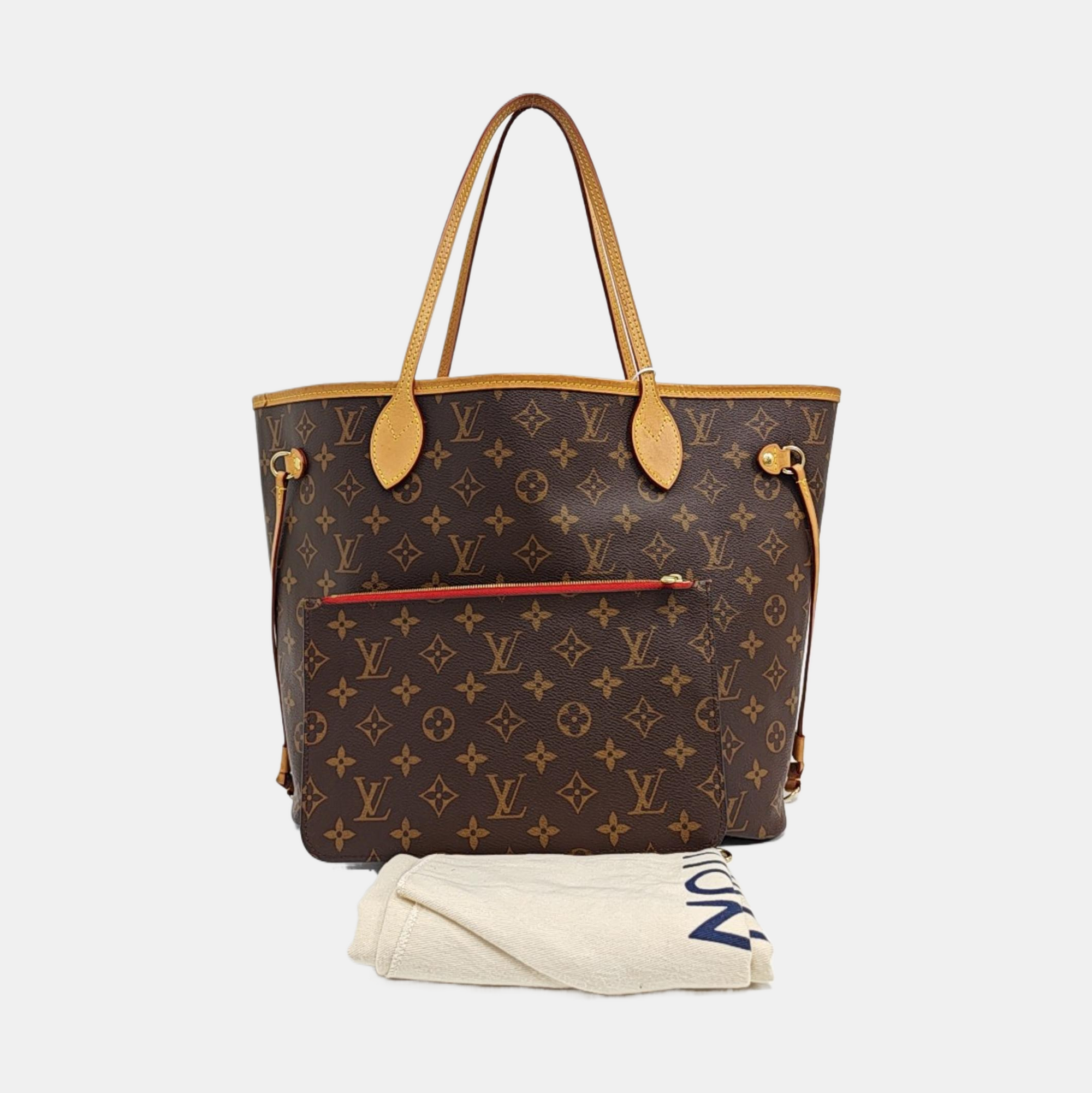 NEVERFULL MM Monogram Coated Canvas Brown
