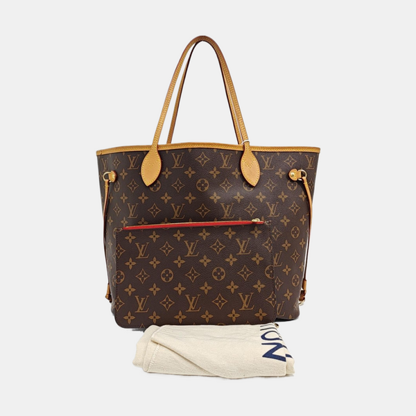 NEVERFULL MM Monogram Coated Canvas Brown