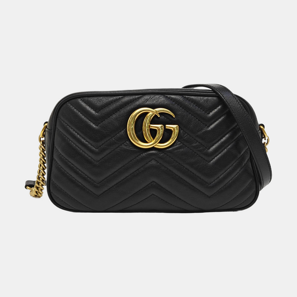 GG Marmont Small Quilted Calfskin Black