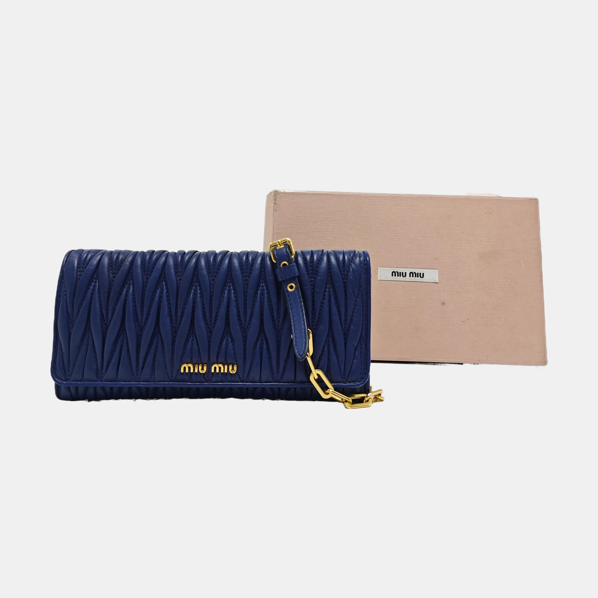 Quilted Lambskin Shoulder Bag Blue