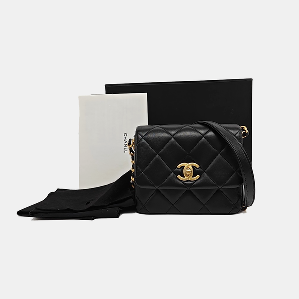 Mini Quilted Lambskin Black
