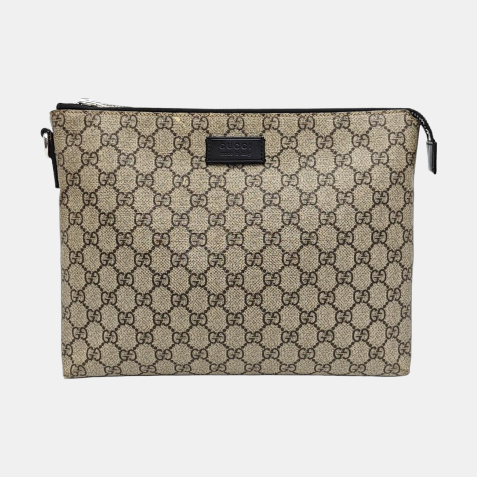 Monogram Coated Canvas Clutch Brown