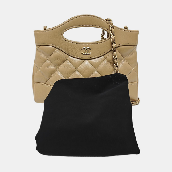 CHANEL 31 Mini Quilted Lambskin Beige