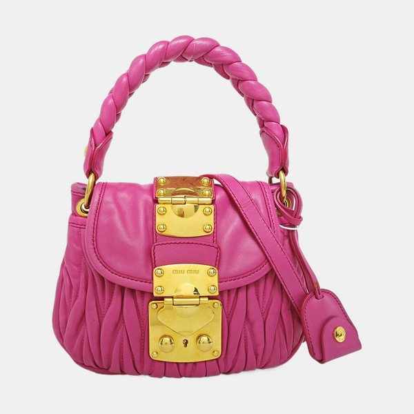Miu Coffer Quilted Lambskin Pink