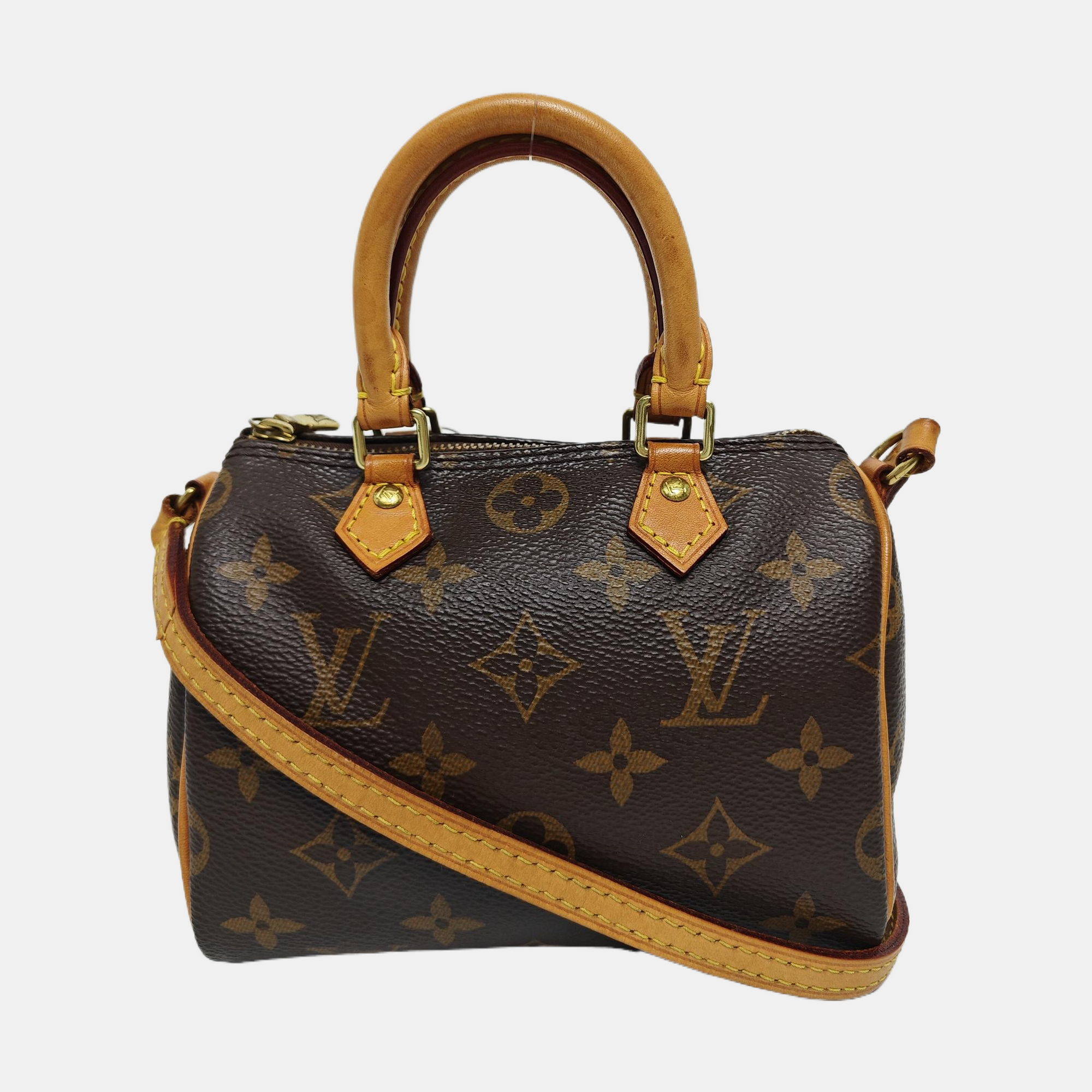 SPEEDY Nano Monogram Coated Canvas Brown