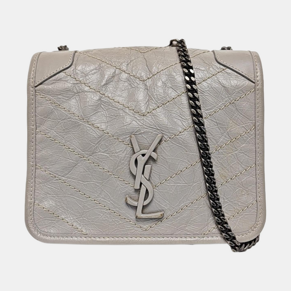 Authenticated pre-owned  NIKI Mini Chevron, Quilted Calfskin Gray - Shoulder Bag at Looply