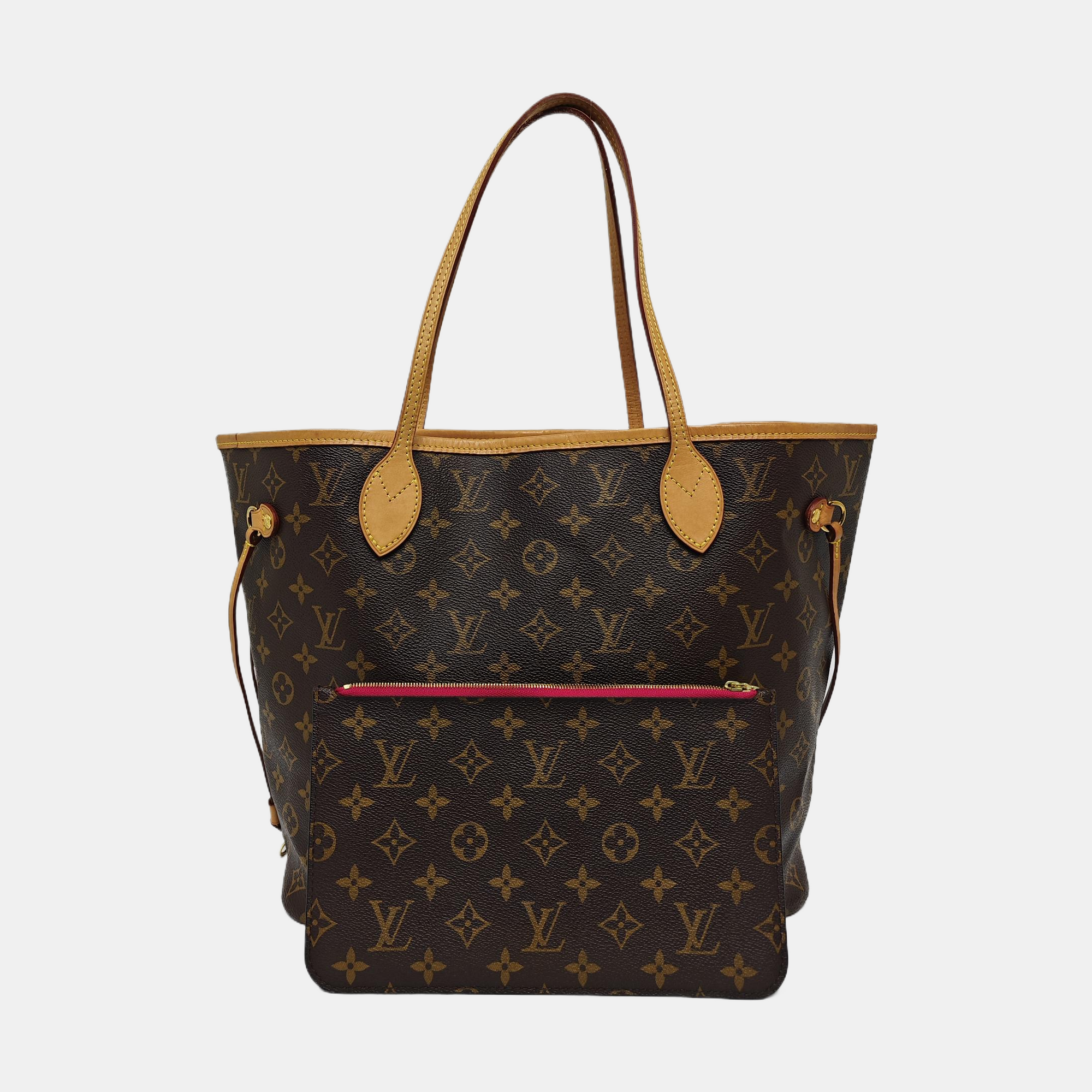 NEVERFULL MM Monogram Coated Canvas Brown