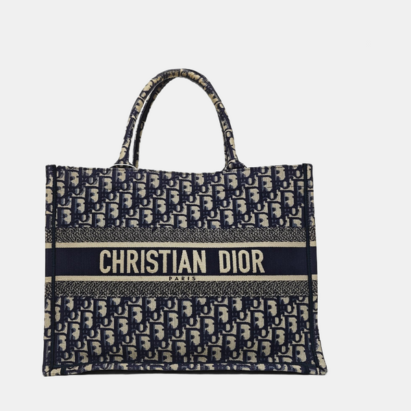 Book Tote Medium Oblique Canvas Blue