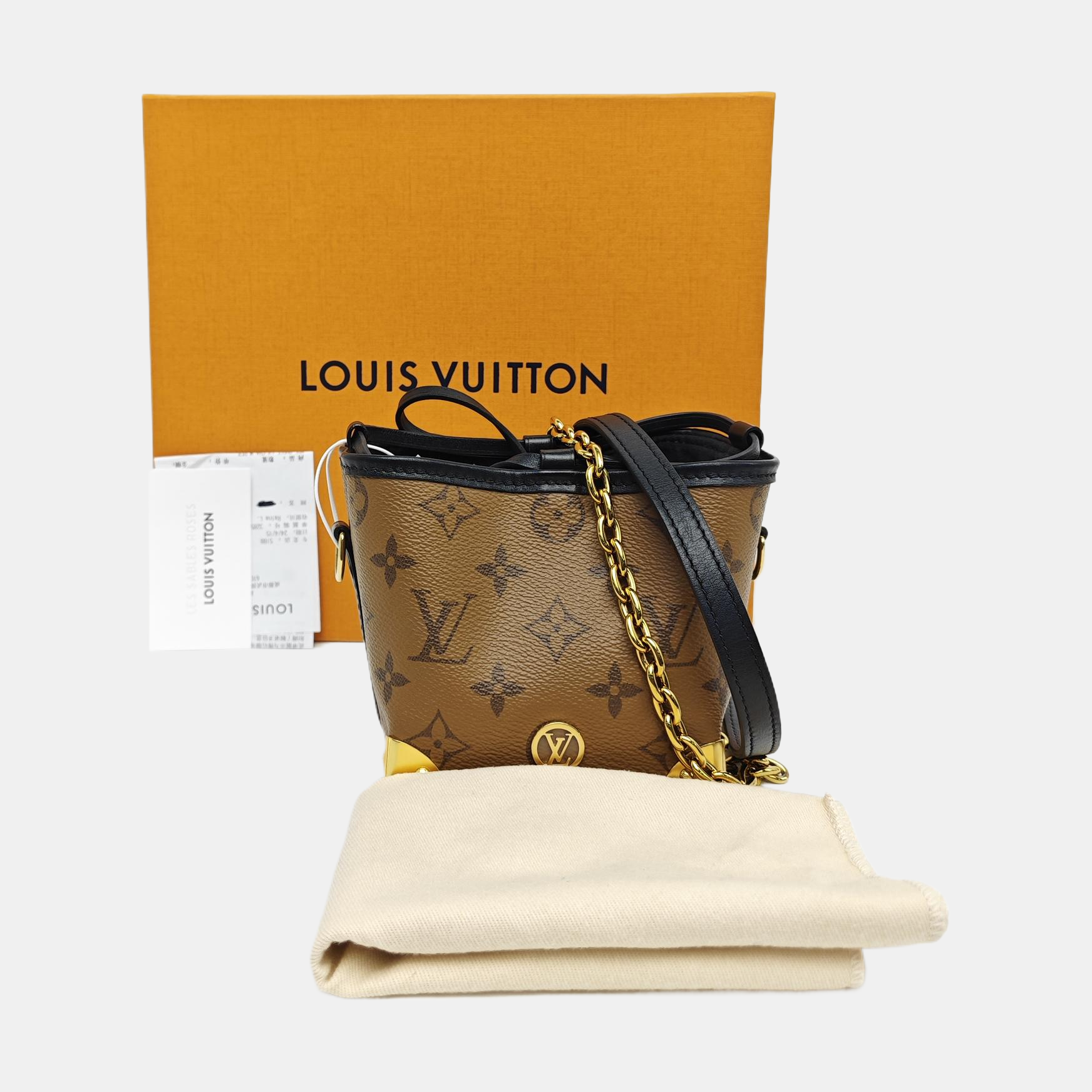 NOÉ PURSE LV CHARMS Monogram Coated Canvas Brown