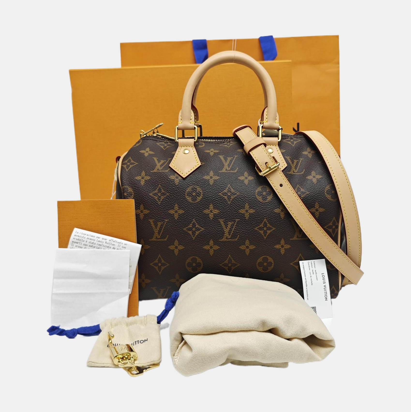 SPEEDY 25 Monogram Coated Canvas Brown