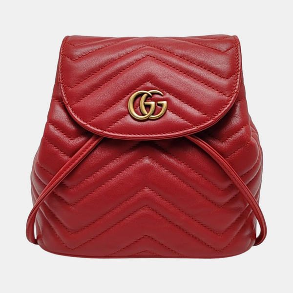 GG Marmont Super Mini Quilted Calfskin Red