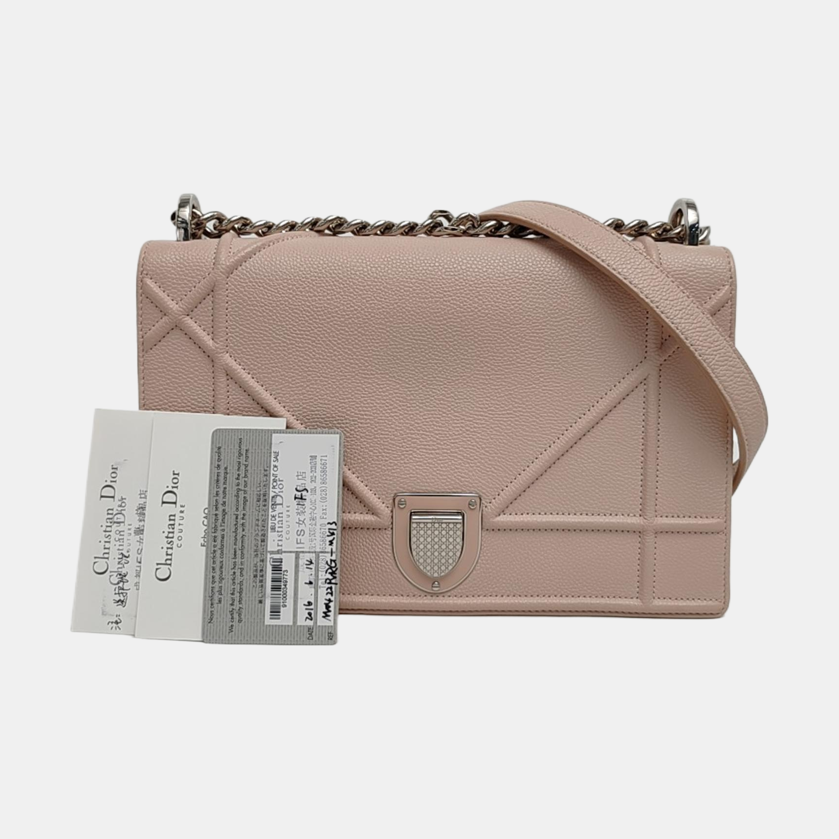 Diorama Medium Cannage Calfskin Red