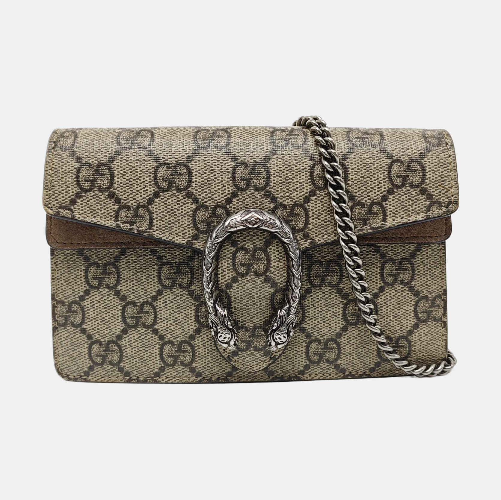 Dionysus Super Mini Monogram Coated Canvas Beige