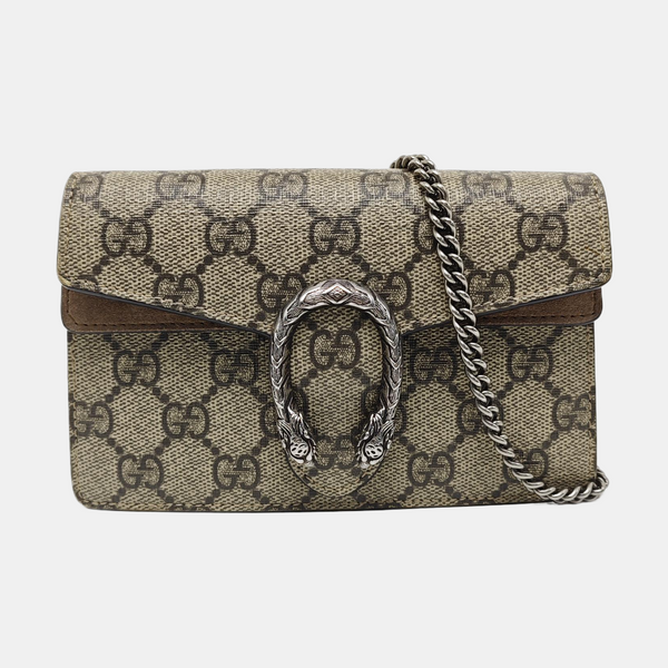 Dionysus Super Mini Monogram Coated Canvas Beige