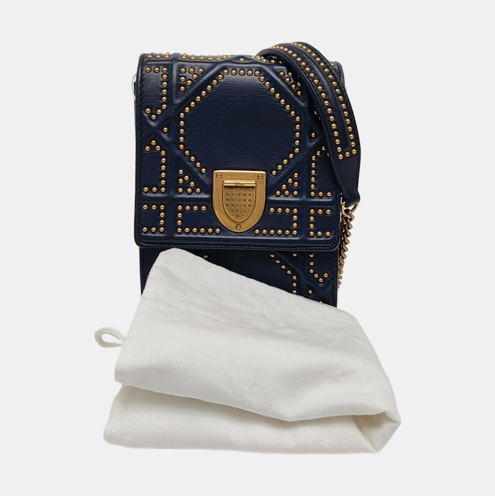 Authenticated pre-owned  Diorama Cannage Calfskin Blue - Shoulder Bag at Looply