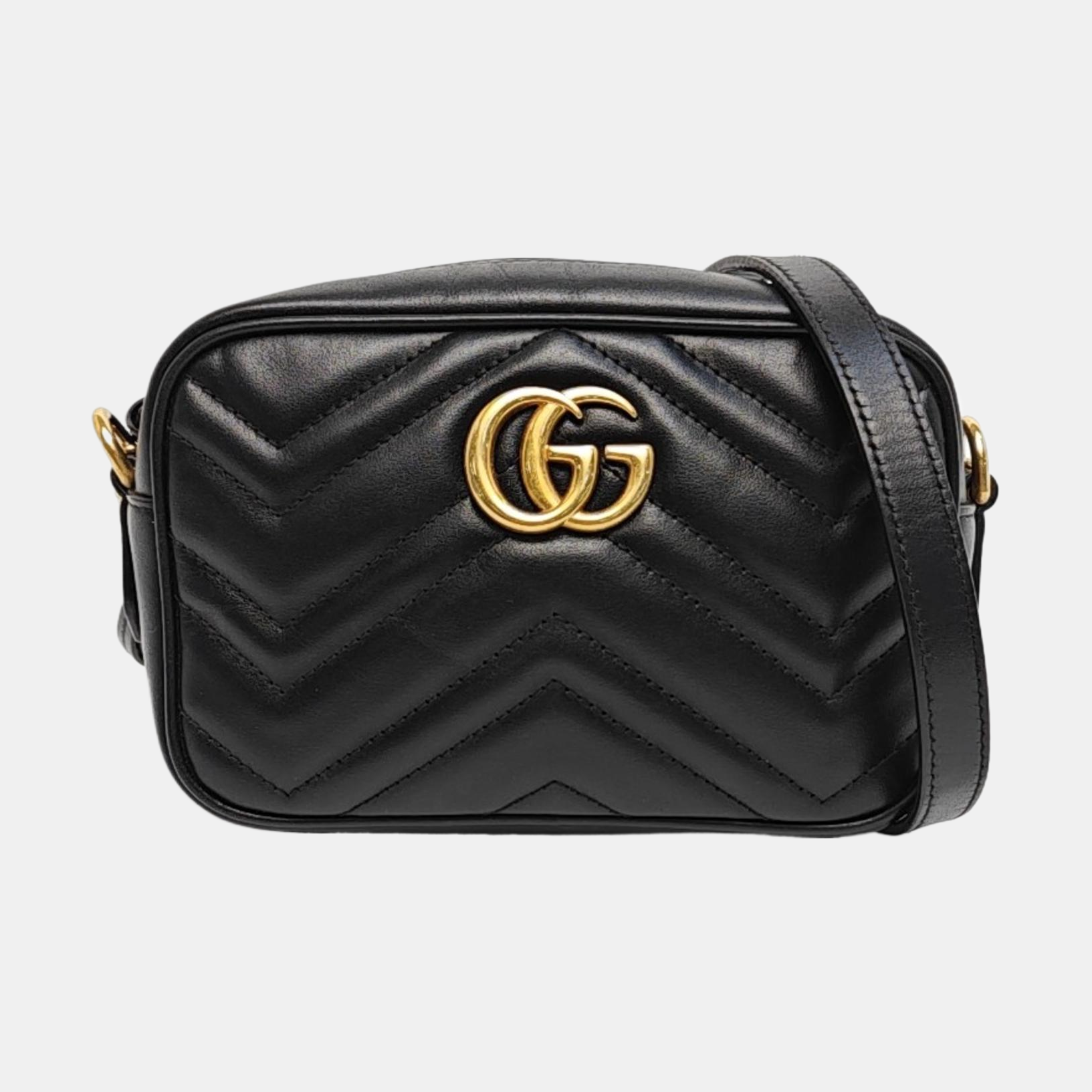 GG Marmont Mini Quilted Calfskin Black