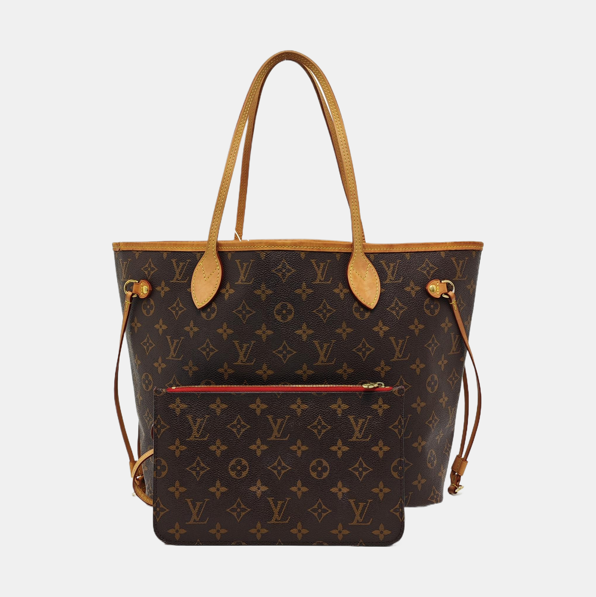 NEVERFULL MM Monogram Coated Canvas Brown
