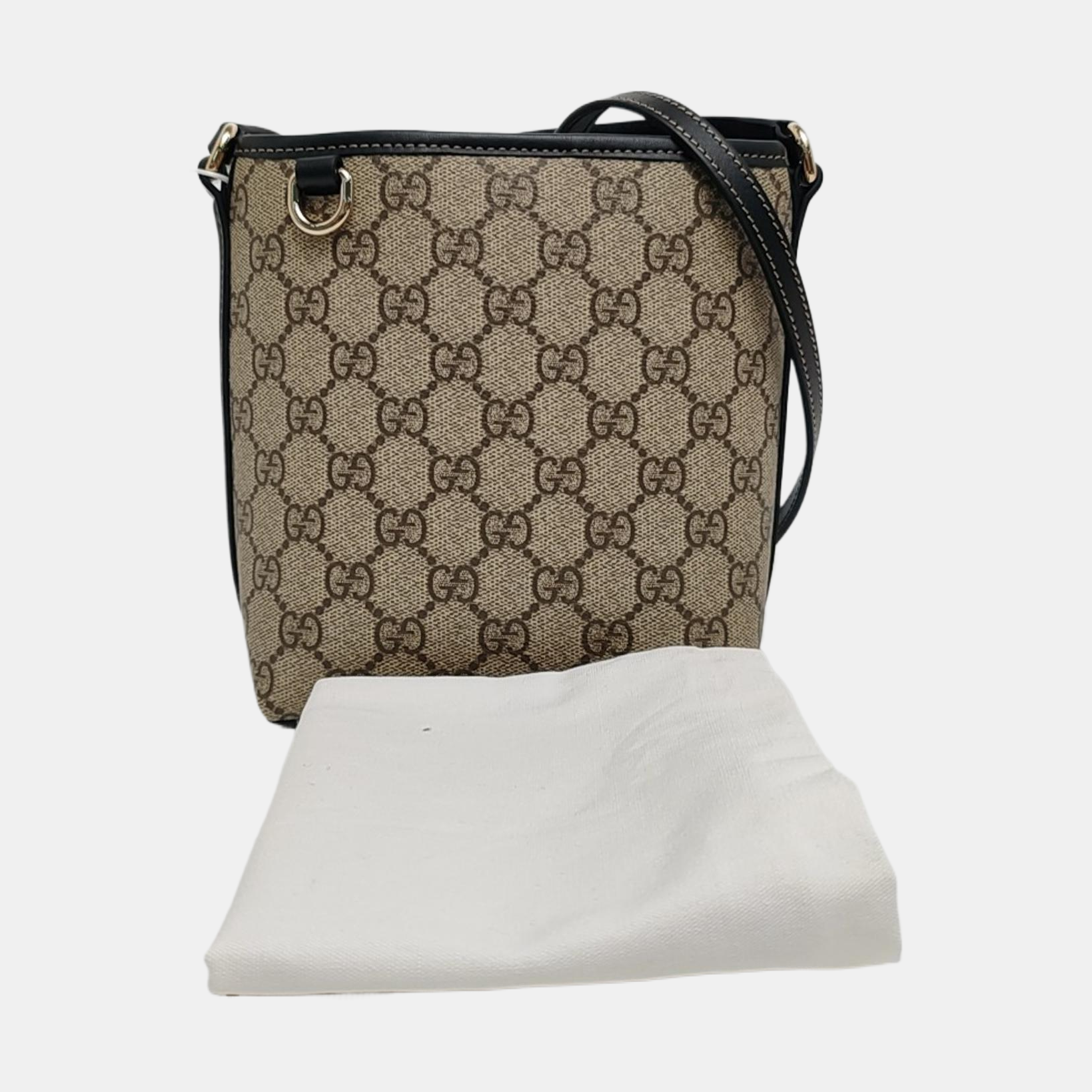 GG Emblem Mini Monogram Coated Canvas Beige