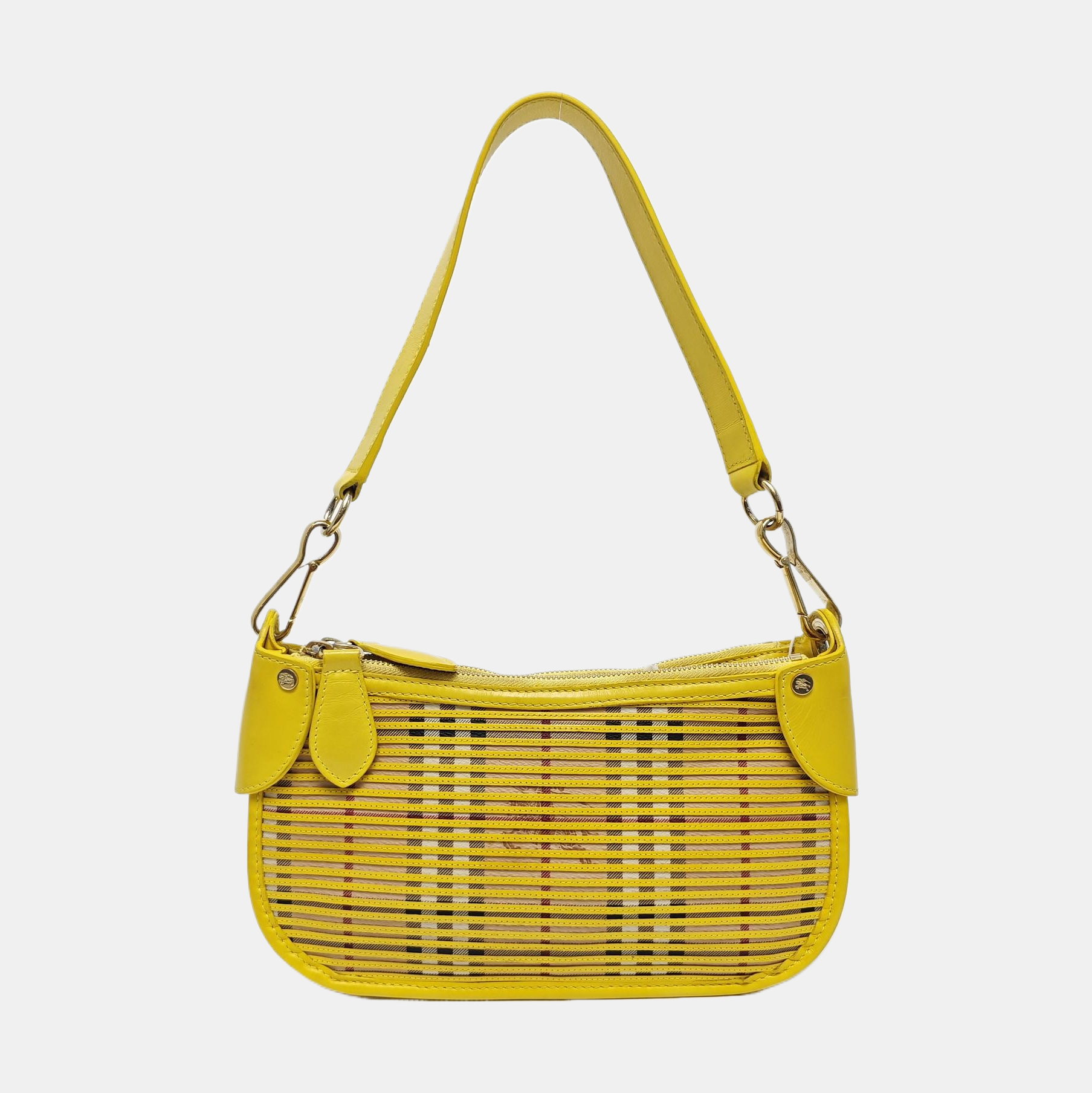 Coated Canvas Top Handle Bag Yellow