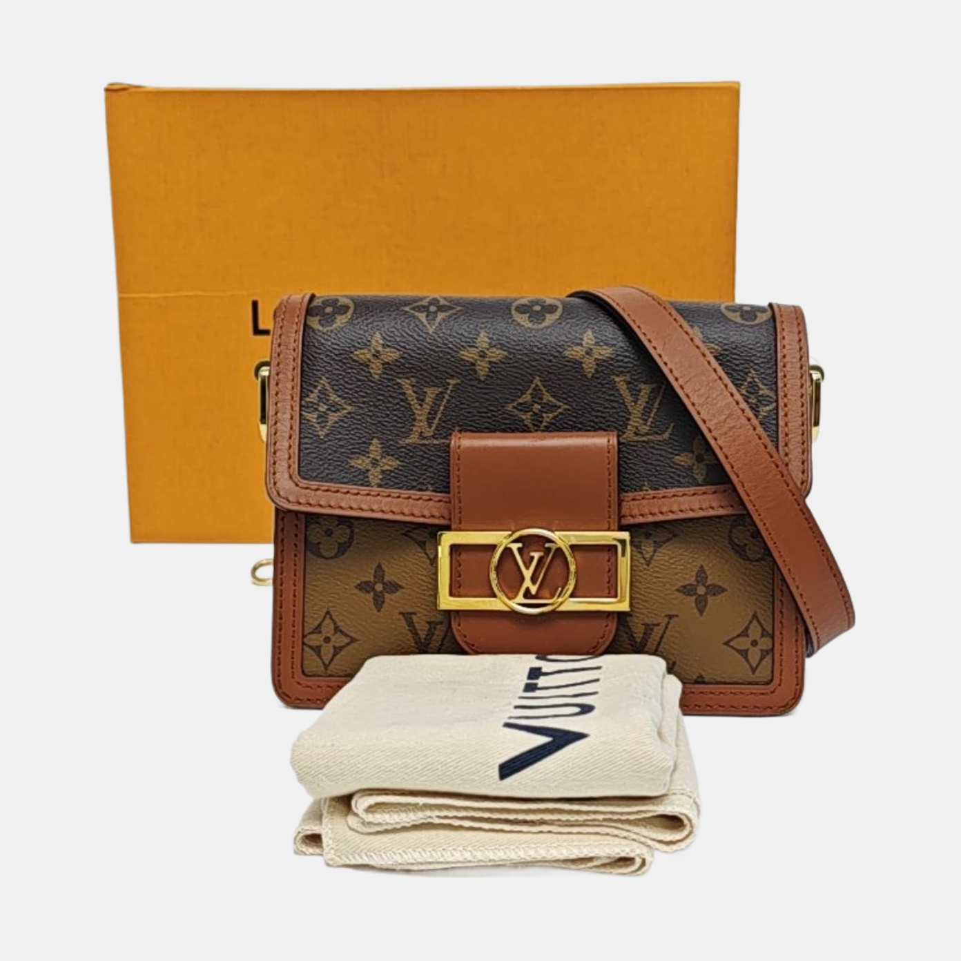 DAUPHINE Mini Monogram Coated Canvas Brown