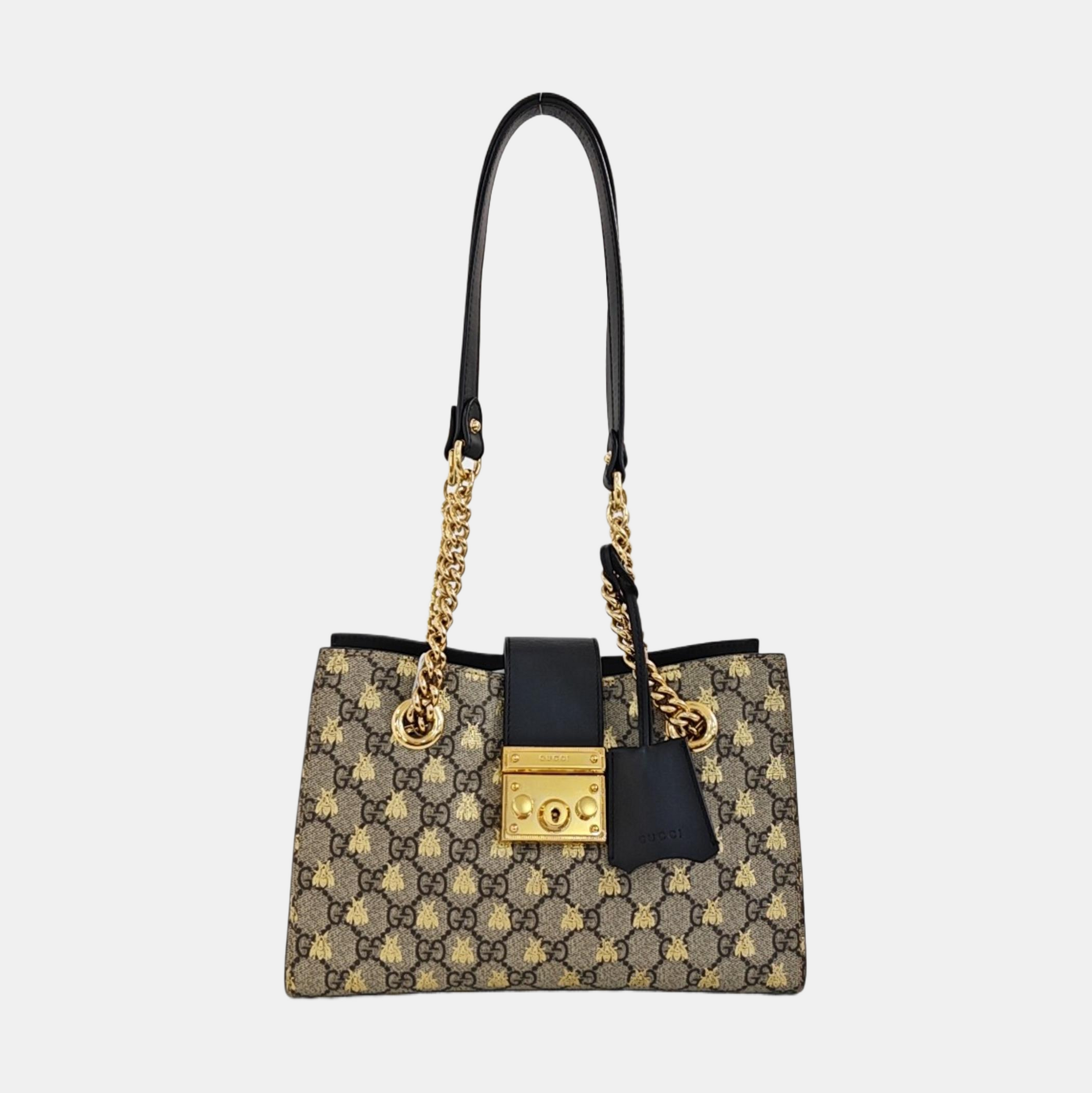 Padlock Small Monogram Coated Canvas Beige