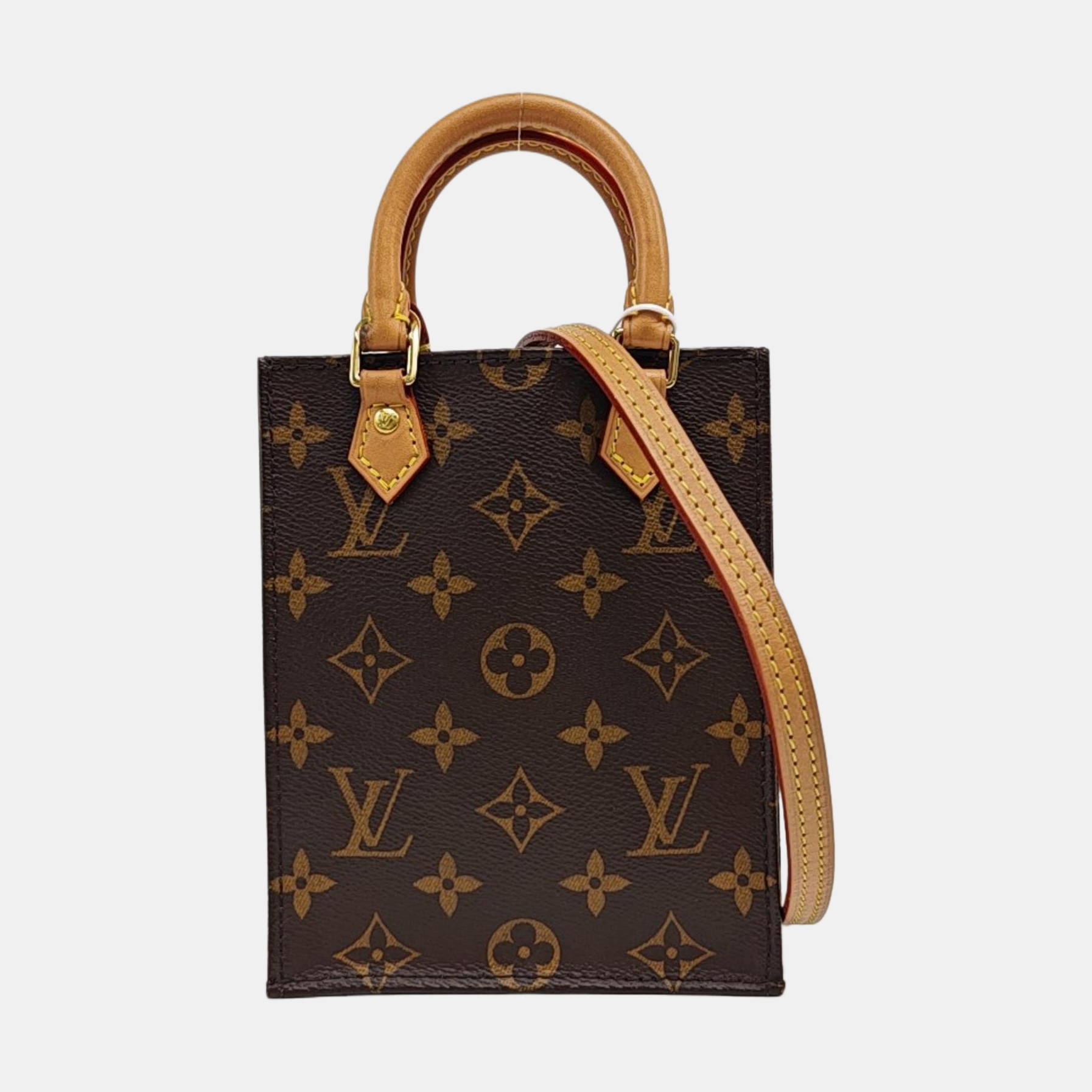 SAC PLAT Mini Monogram Coated Canvas Brown