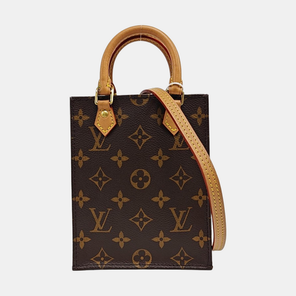 SAC PLAT Mini Monogram Coated Canvas Brown