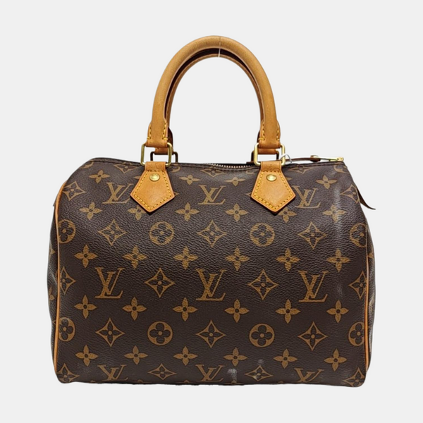 Authenticated pre-owned  SPEEDY 25 Monogram Coated Canvas Brown - Top Handle Bag at Looply