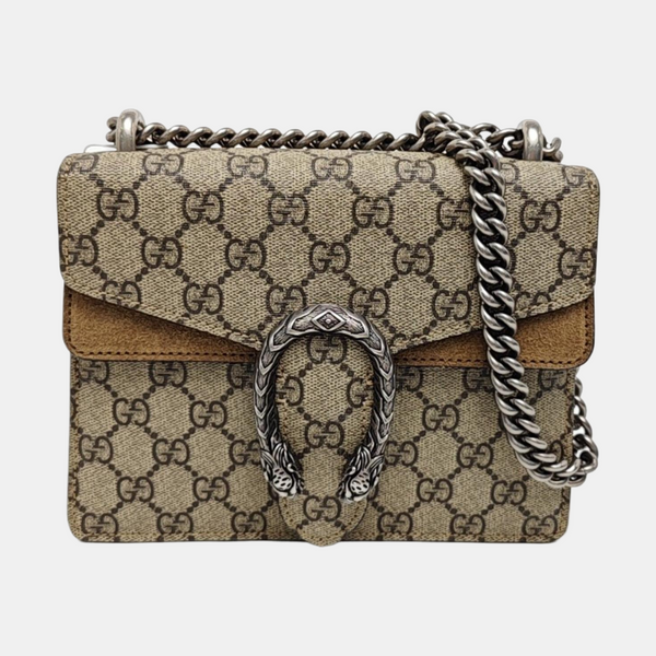 Dionysus Mini Monogram Coated Canvas Beige