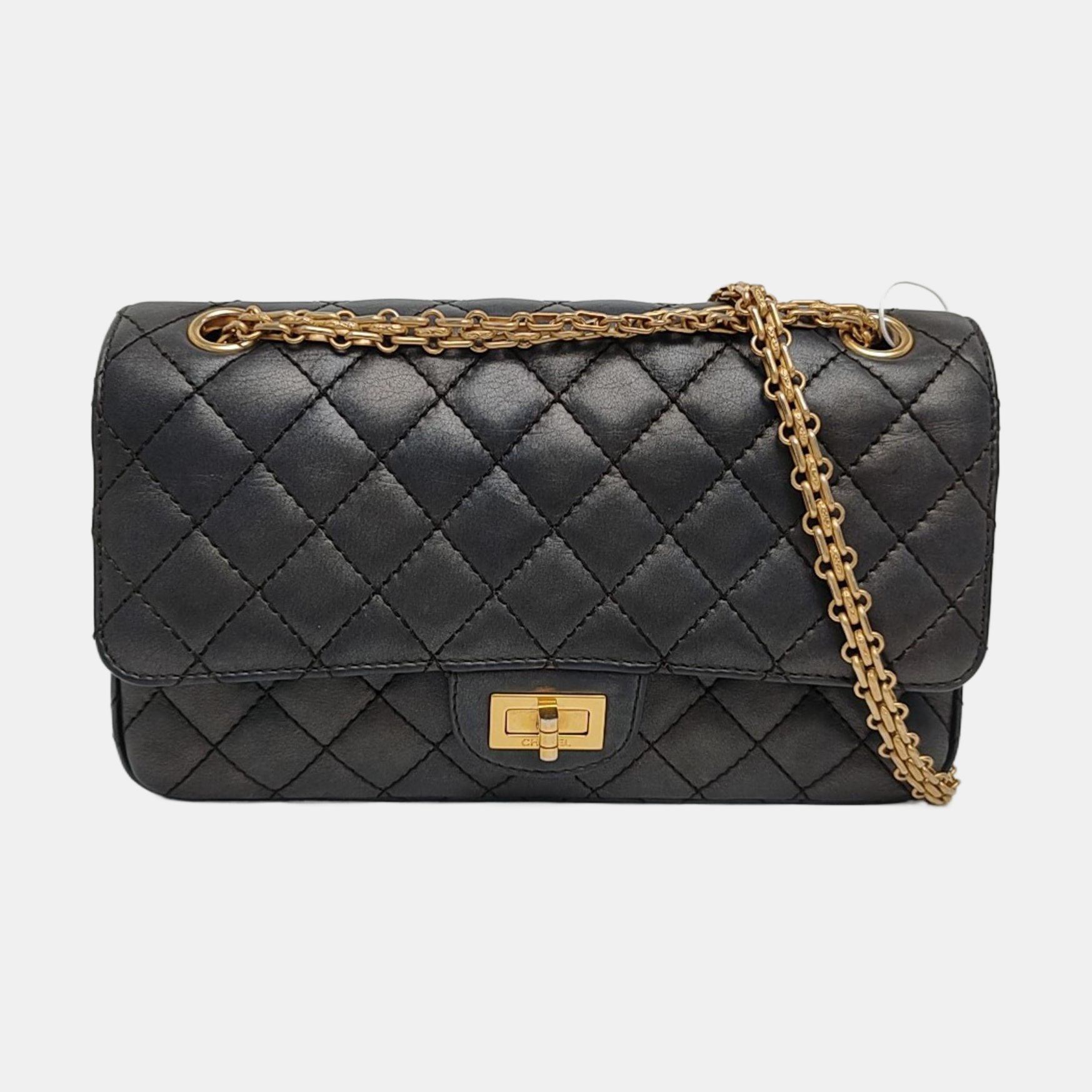 2.55 225 (small) Quilted Calfskin Gray