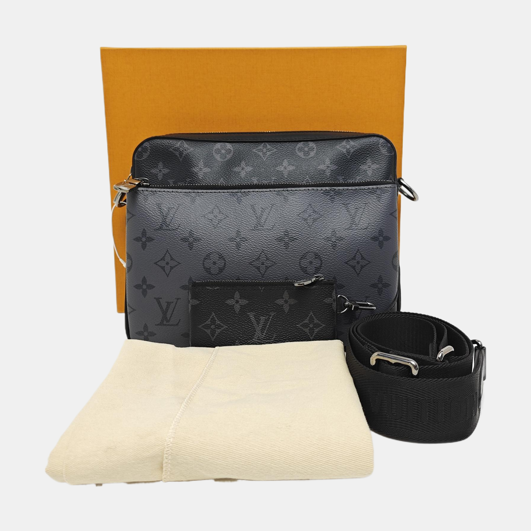 TRIO Monogram Coated Canvas Gray