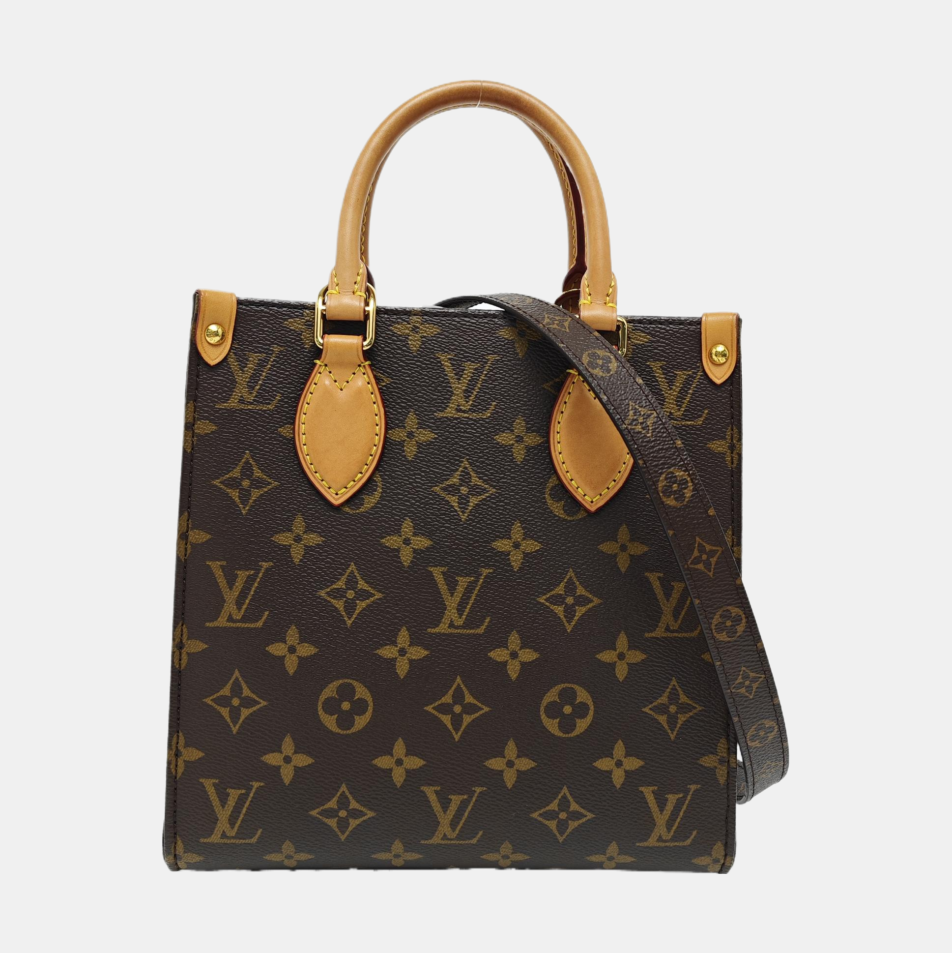SAC PLAT BB Monogram Coated Canvas Brown
