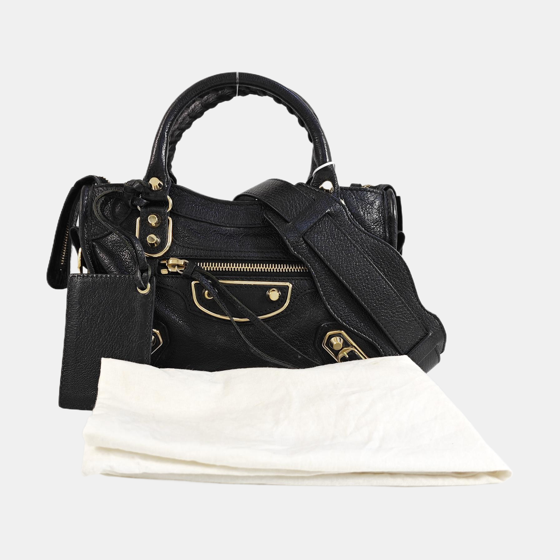 Classic Metallic Edge City Mini Lambskin Black