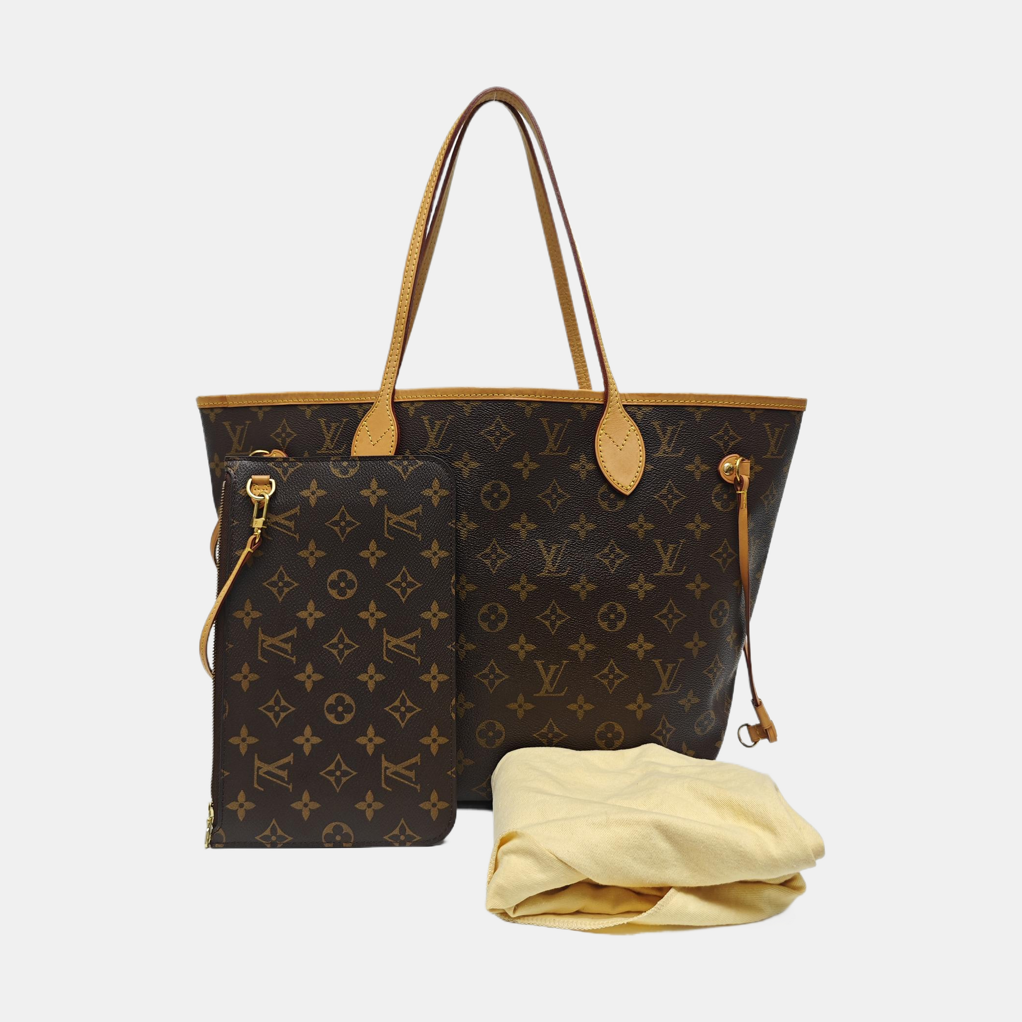 NEVERFULL MM Monogram Coated Canvas Brown